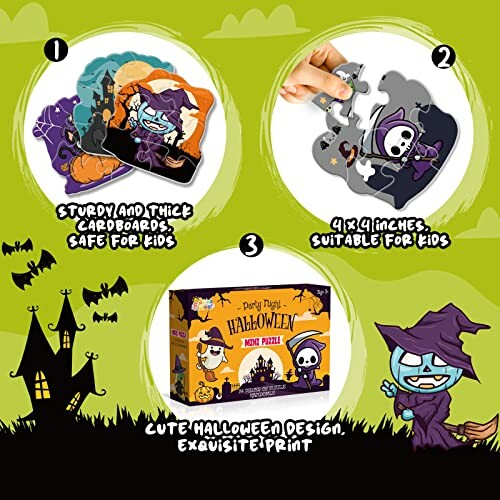 Halloween-themed mini puzzle with kid-friendly design and packaging.