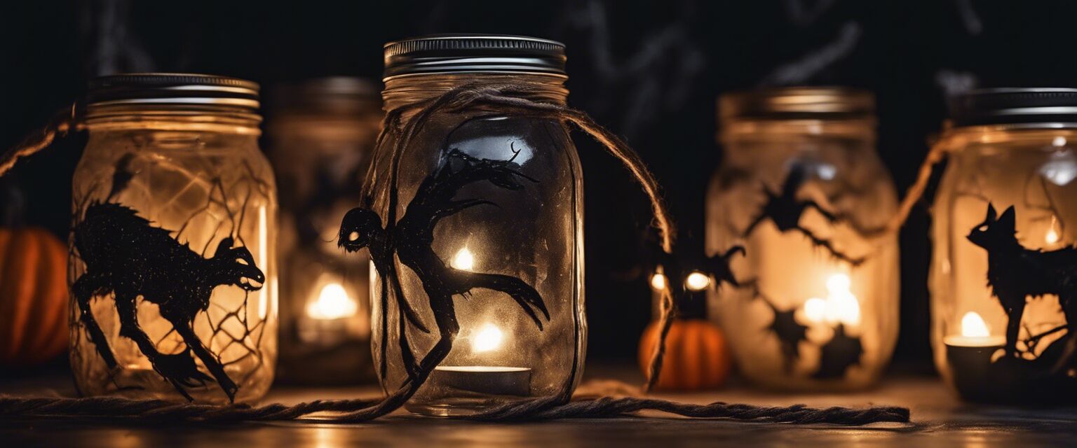 Spooky mason jar lanterns